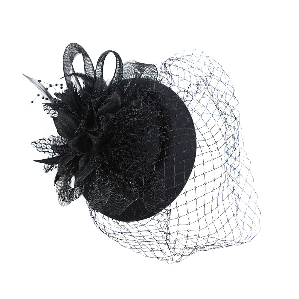 Black Handmade Fascinator Hats for Weddings & Tea Party