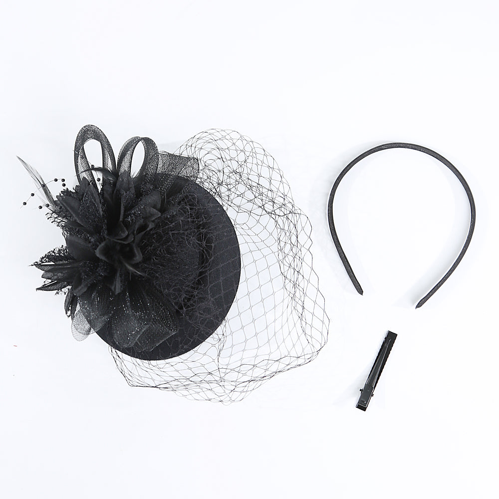 Black Handmade Fascinator Hats for Weddings & Tea Party